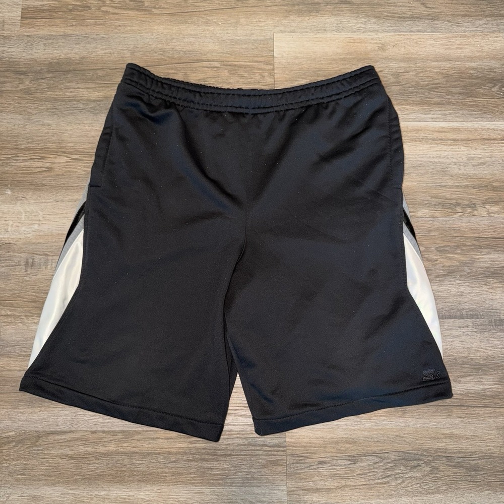 Starter Shorts Black Athletic Mens Large Retro Basketball Workout Gym Running